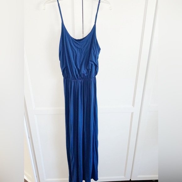 Lush Knit Maxi Dress Royal Blue Sz Small Beachy Vacation 90’s - Picture 2 of 12